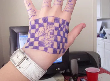 A more zoomed out view of the same hand.